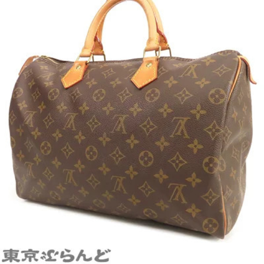 Louis Vuitton Speedy Handbag Brown Canvas Boston Bag Monogram Brown